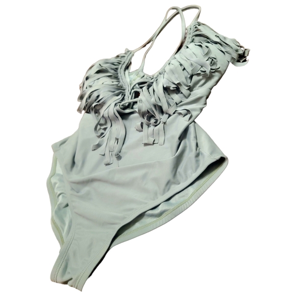 BluC Bohemian Fringe One Piece Swimsuit Plus Size 1X - Picture 6 of 9